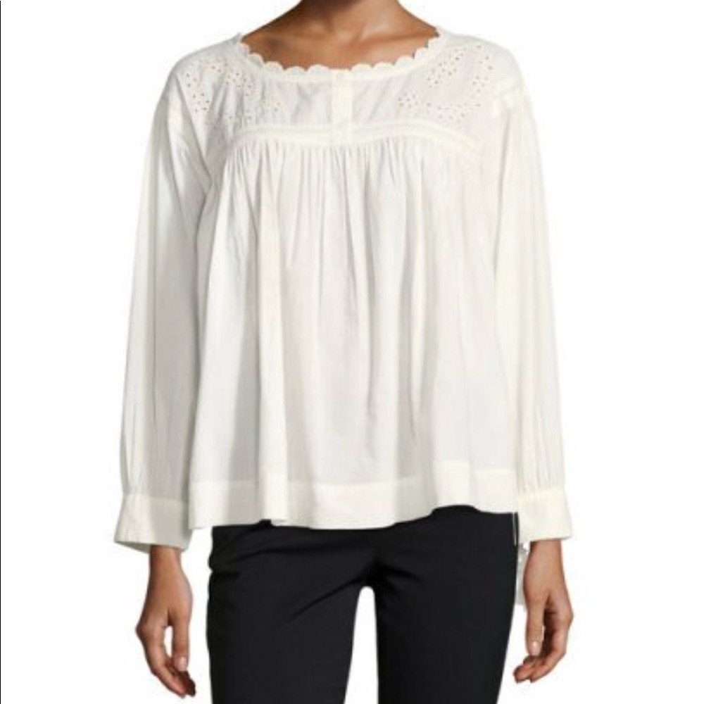 Current Elliott Embroidered Peasant Top